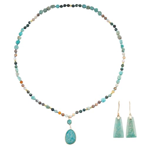 BOPOW Boho Amazonite Jewelry Sets for...