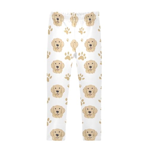 Girls' Athletic Leggings Ankle Length Yoga Dance Pants Kids Teen 4T Dog Dog Footprints