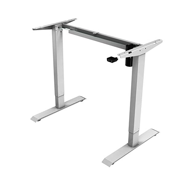 iMount EDF21S Electric Standing Desk/Ergonomic Height Adjustable Sit-Stand Workstation (Frame Only) Silver
