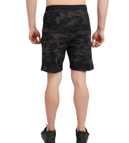 Image of NINQ Men's Sports Shorts Pack of 2 | Casual Gym Shorts with Side Zipper Pockets, Elastic Waist & Quick-Dry Comfort for Running & Workout