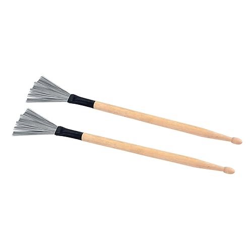 Conjunto de baquetas y cepillos para batería de madera y alambre de acero, 294 mm, para principiantes y profesionales, ideal para jazz miniatura 3