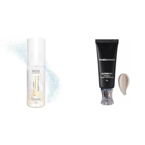 Image of FACESCANADA Ultime Pro Shimmer Makeup Fixer, 50ml & Ultime Pro Primerizer Primer + Moisturizer, 30 g