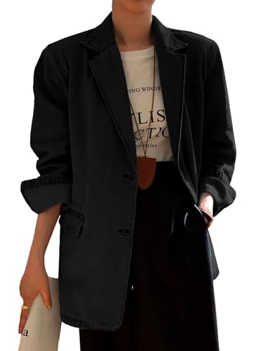 Mina Self Black Jean Jacket Women 2026 Spring Winter Oversized Women's Long Casual...