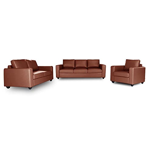 Image of Wakefit Sofa Set | 3 Year Warranty | Sofa 6 Seater, 6 Seater Sofa for Living Room, Wooden Sofa Set, Sofa Set 3+2+1 Seater - Napper(Romance : Tan)