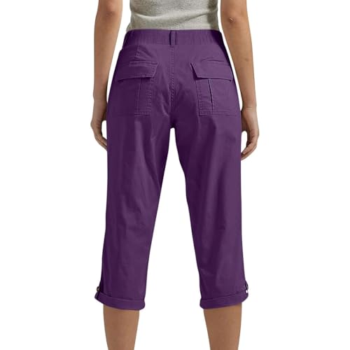 Pantalon cargo droit boutonné devant léger et décontracté - 4