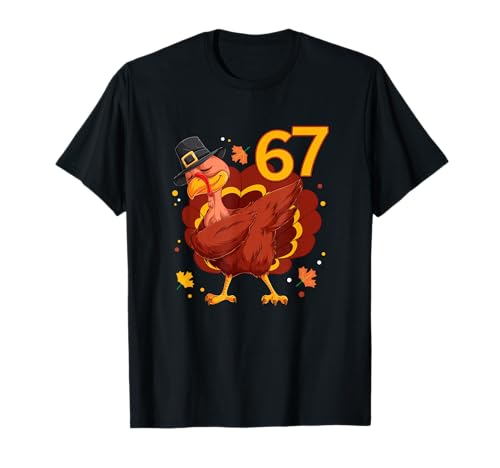 Six Seven 67 Thanksgiving Meme Funny Thankful Turkey Boys T-Shirt