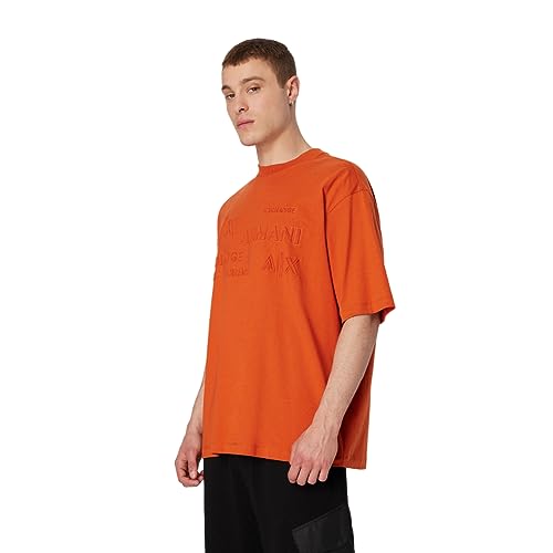 Armani Exchange Men's Oversized Heavy Cotton Jersey Embossed Logo Jumper