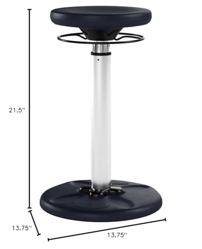 Image of Kore Adjustable Height Wobble Chair, Active Sitting for Children, Kids, Teens: Better Than a Balance Ball, Flexible Classroom Seating, Adjusts from 16.5 to 24 inches, Dark Blue