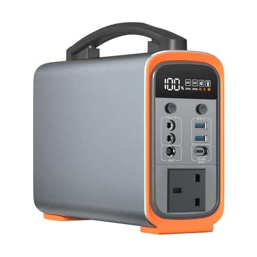 Portable Power Station, 240Wh Outdoor Solar Generator with 230V/240W AC Outlet, LiFePO4 Battery Power Supply for Camping RV Home Backup Use