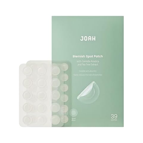 JOAH Heal Me CICA Spot Patch, Hydrocolloid Korean Skin Care Spot Patches with Centella Asiatica, 39 Patches, White Cover