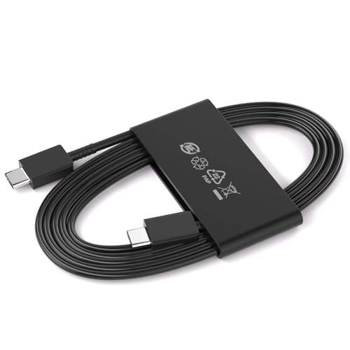 1M 1Pack for Samsung USB C to C Charging Cable,3A 25W 3FT Type C Fast Charger Data Cord for Galaxy S26 S25 S24 Ultra FE S23 S22 A16 A17 Note20 Z Fold 7 Tab S9 S10/iPhone 17 16 Phone Charger Cord,Black