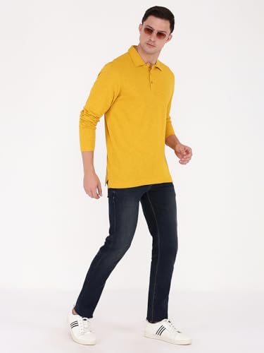 Image of Macroman M-Series Comfort Full Sleeve Slub Polo T-Shirt for Men, 100% Cotton, Pack of 1