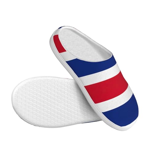 Cozy Flag of Costa Rica print Slippers Indoor and Outdoor Fuzzy House Shoes Anti-Skid Sole Gifts for Women Indoor Scuff3