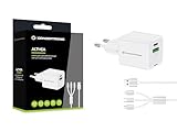 Conceptronic 2-Port 33W GaN USB-PD-Ladegerät mit 3-in-1-Ladekabel, USB-C x 1, USB-A x 1, QC 3.0, PPS