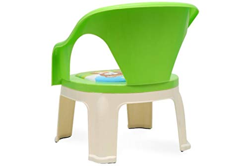 Image of Nilkamal Strong and Durable Plastic Chair with Cushion Base for Kids (Pups Green), 1-2 Years