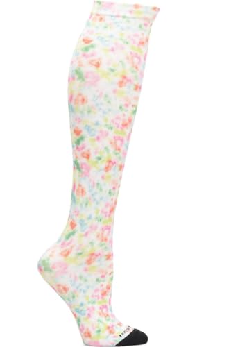 Image of Nurse Mates Women's 360 Socks | 12-14 mmHg Compression | Over The Calf | Comfort Support | 1 Pair | Bright Tie Dye