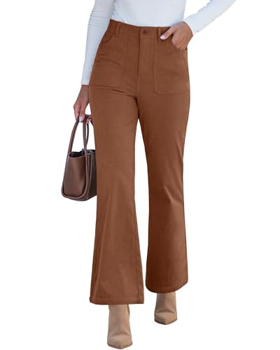 GRAPENT Corduroy Pants for Women Women Corduroy Pants Pecan Brown