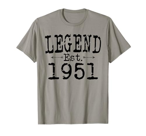 Legend Established 1951 Vintage Born In 1951 Regalo de cumpleaños Camiseta