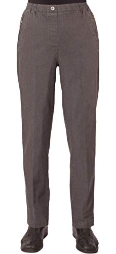 Eitex Seniorenmode24 Damen Jeans Seniorenjeans Schlupfhose mit Gummizug Kurzgröße ideal für pflegebedürftige Omas einfach anzuziehen und super pflegeleicht (40-42, Jeans grau) Cover