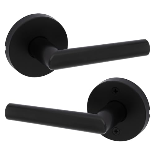 Kwikset Milan Passage Door Handle for Hallway and Closet Doors, Matte Black - image 1