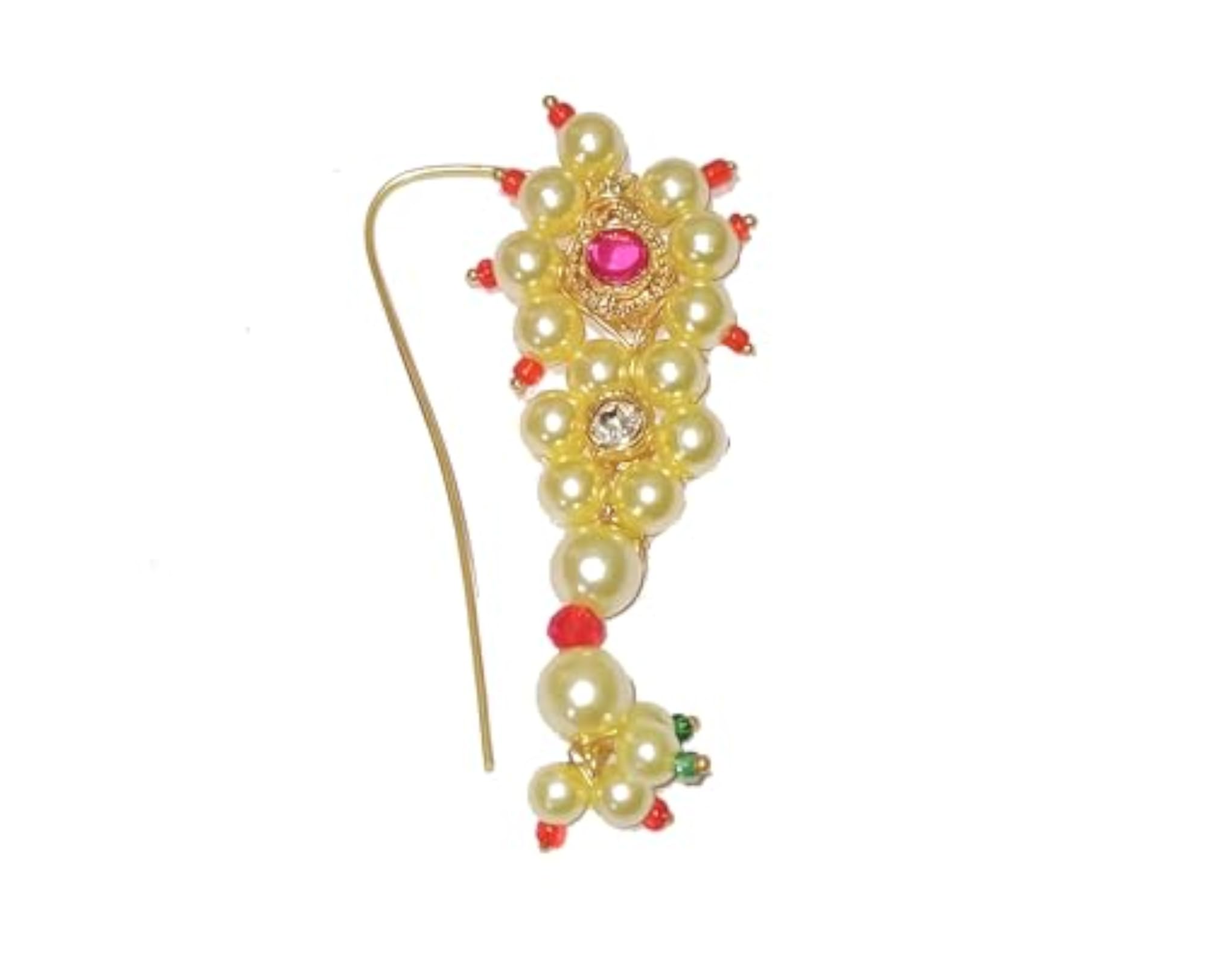 Women's Maharashtrian Designer Traditional Nath, Non-Pressing