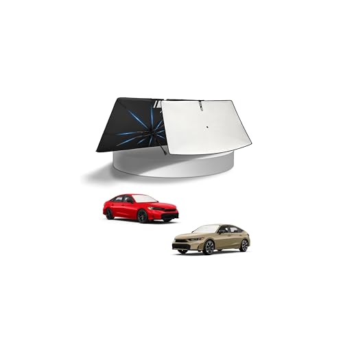 Image of KUST Sun Shade Umbrella for Honda Civic 2022-2025 2026 | Custom Fit Windshield Sunshade | Foldable Sunshade with Bendable Handle | Blocks Heat & UV Scratch Resistant Keep Car Cool Sunshield