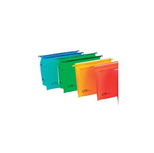 Set di 25 schedari sospesi per mobiletto, Base a V, colore: verde