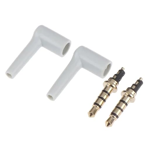 Adaptateur audio 3.5 mm coudé blanc à 4 pôles avec gaine compacte de 0.5 mm