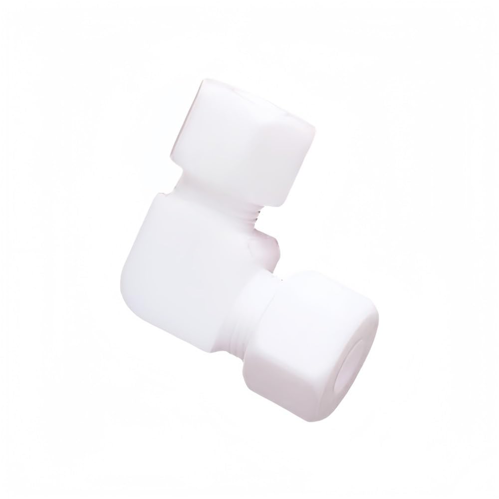 Tube Connector Elbow 90 Degree PTFE Quality Compression Union, Water Systems Quick Connector Fitting White 1pc(19.05mm)
