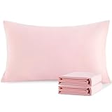 NTBAY King Pillowcase Set - 2 Pack Brushed Microfiber 20x36 Pillowcases - Soft, Wrinkle-Free, Fade-Resistant, Stain-Resistant, Blush Pink Pillowcases with Envelope Closure - 20x36 Inches, Blush Pink