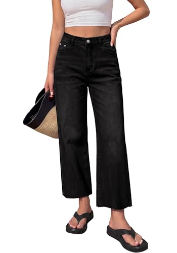 BTFBM Jeans For Women 2026 Fall Fashion Clothing Raw Hem Cropped Denim Pant