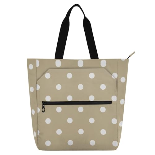 Bolsa de libros resistente con múltiples bolsillos y diseño reutilizable de lunares