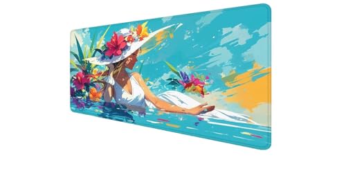 Tapis de souris XXL fleur pour embellir votre bureau de télétravail spacieux et ordonné