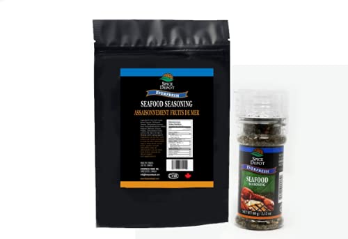 The Spice Depot™ Seafood Seasoning _ Combo-Refill (310gr./10.9oz.) With Grinder