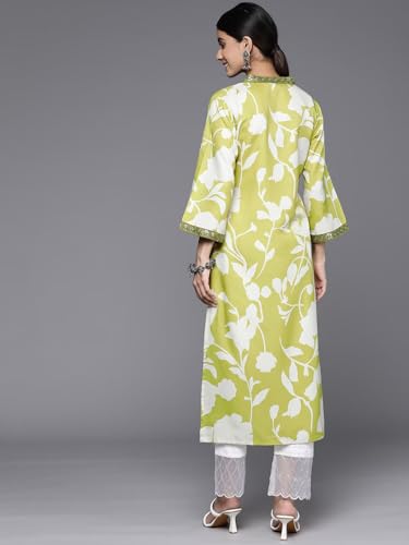 Image of rytras Women Rayon Embroidered Printed Straight Kurta Pant Set
