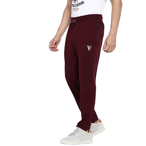 Image of Van Heusen Men's Track Pant | Side Zipper Pockets |Mid-Rise| Comfort Fit | Cotton Blend | Breathable & Casual | Easy Stain Release| Anti-Static Fabric | Activewear | Drawstrings | Style 50052