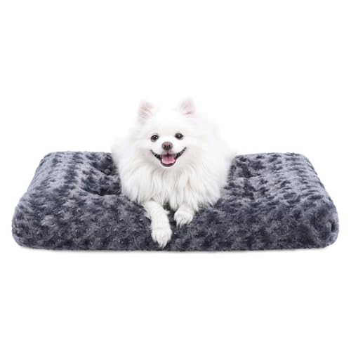 KSIIA Washable Dog Bed Deluxe Plush Dog Crate Beds Comfy Kennel Pad Anti-Slip Pet Sleeping Mat for...