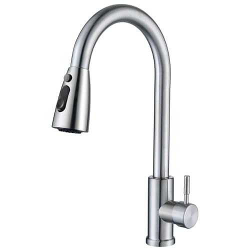 Cieex Wasserhahn Küche Ausziehbar, Hochdruck Küchenarmatur 360° Drehbar, Mischbatterie Spültischarmatur mit Brause 3 Modus, Herausziehbarer Armatur Küche (Edelstahl) Cieex Wasserhahn Küche Ausziehbar, Hochdruck Küchenarmatur 360° Drehbar, Mischbatterie Spültischarmatur mit Brause 3 Modus, Herausziehbarer Armatur Küche (Edelstahl)
