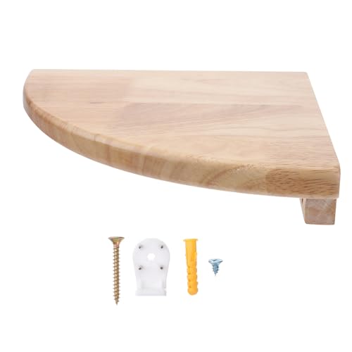BUTIFULSIC Estante de Esquina Flotante de Roble Macizo 23 Cm, Repisa Rinconera Resistente al Agua Bordes Redondeados para Cocina, Baño y Oficina, Soporte de Almacenamiento Compacto
