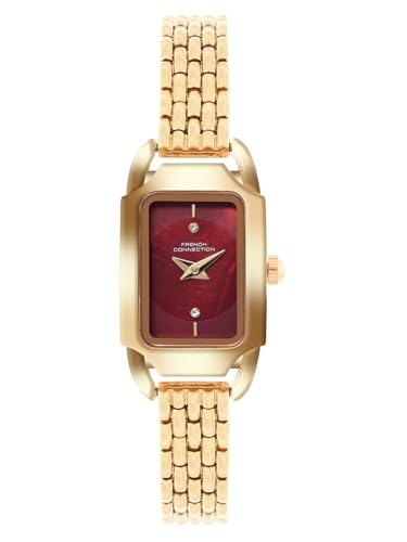Image of French Connection Opessence Opessence Analog Maroon Rectangle Dial Watch for Women -FCN0177GM