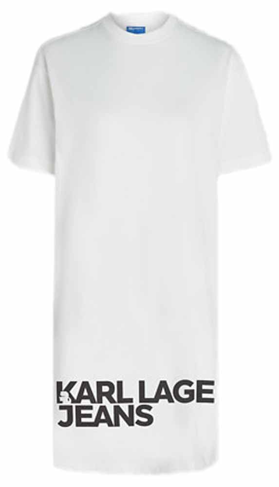Karl Lagerfeld Jeans Women Logo T-Shirt Dress White XL