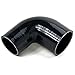 Squirrelly 2.5" to 2.0 inch 90 Degree Elbow Silicone Coupler Reducer Hose Intercooler Piping (Black)