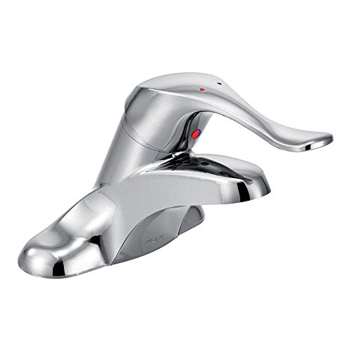 Moen 8422 Commercial M-Bition Centerser Bathroom Faucet 4-Inch Lever Handle 1.5-gpm, Chrome
