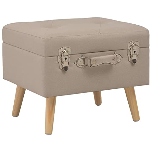 vidaXL Taburete de Almacenamiento Asiento Silla Sillón Banquillo Entrada Aparador Arcón Baúl Mueble Organizador Almacenaje 40 cm Beige Tela