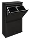 ARREGUI Top CR626-B Mülltrennsystem aus Stahl mit Aufbewahrungsbox mit Deckel | 4 Fächer Mülleimer für die Küche | 4x17 L (68 L) | 4 Fach Abfalleimer | Herausnehmbare Inneneimer mit Griff | schwarz