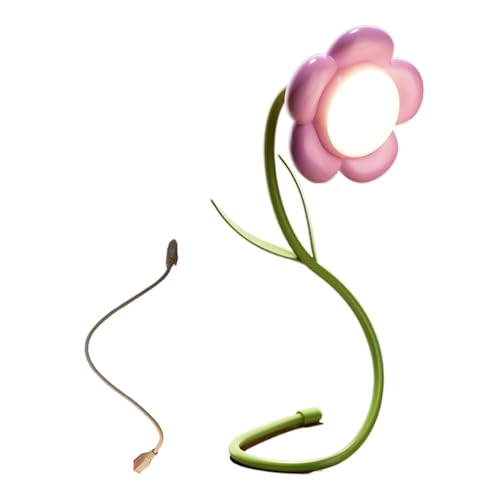 Lámpara de escritorio de flores | Lámpara LED de mesa de 3 colores, lámpara de mesa LED portátil, luz nocturna de flores USB para dormitorio, sala de estar, boda, decoración del día de San Valentín