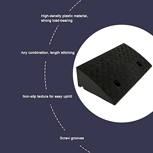 ZJIEX Gummi Schwellenrampe, rutschfeste Türschwellenrampe, 3-19cm Hohe Bordsteinrampe, Robuste Rollstuhlrampe, Tragbare Auffahrrampe Für Auto, Roller, Fahrrad (Color : Black, Size : 50x40x17cm)