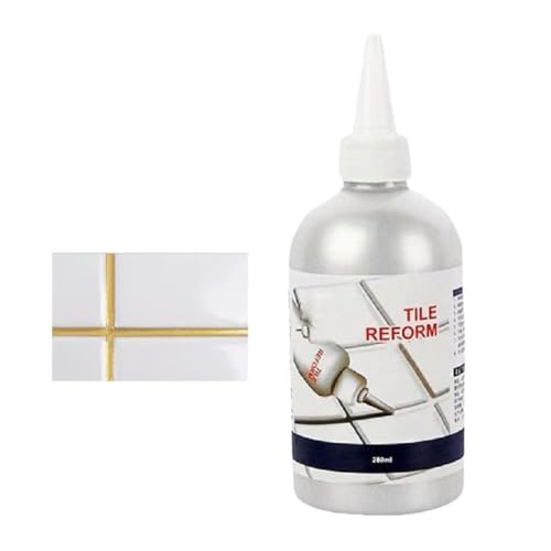 Kit de reparación de lechada de azulejos, relleno de reparación de azulejos impermeable de 280 ml, reparación y renovación y sellado de juntas de lechada, azulejos de secado rápido