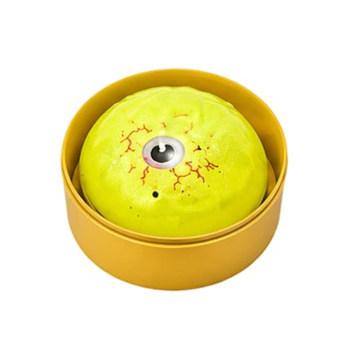 BAXLIMEK Halloween Ghost Glitter Dumpling Squishy,Soft Cute Halloween Fidget Balls for Adults with Steamer,Slow Rising Squeeze Stress Relief Sensory Spooky Pumpkin Bao Bun Squishes Yellow - Image 2