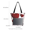 VCCSKDSK Valentines Red Heart Printed Tote Shopping Bag, Reusable Eco-Friendly Shopper Bag Tote Bags #5